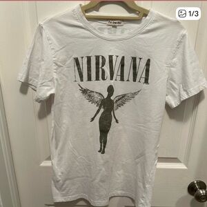 For Love Bell Graphic Nirvana concert White Tee Size Large. Excellent condition